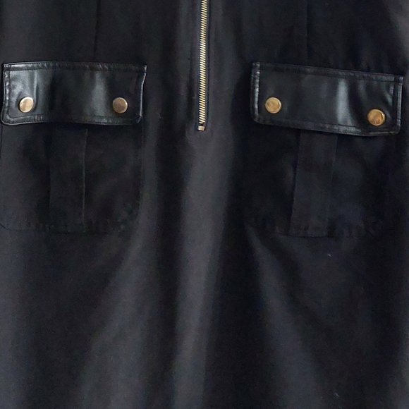 Sharagano Short Sleeve Summer Work Dress With Leather Pockets Size 6 Black - Picture 4 of 11
